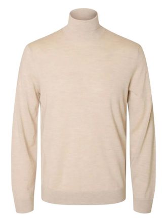 Selected turtleneck merino-wool sweater - men - Merino - S - Neutrals