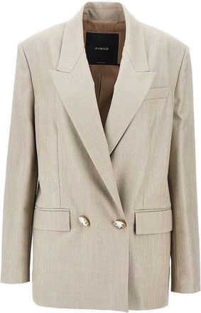 Pinko Lurex wool-blend double-breasted jacket Woman 38