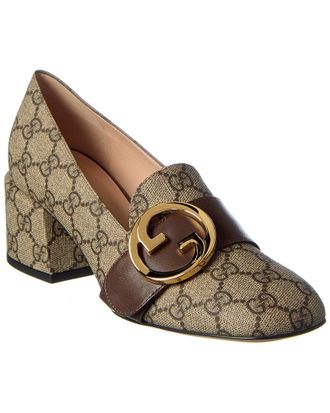 Gucci Blondie Gg Supreme Canvas & Leather Pump