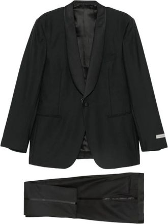 Canali Single-breasted Wool Suit - Heren - Business pakken - Zwart - 2XL - Wol - Kostuums