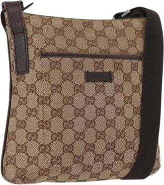 Gucci Pre-owned Cross Body Bags, female, Beige, Size: ONE SIZE Pre-owned Canvas Crossbody Bag