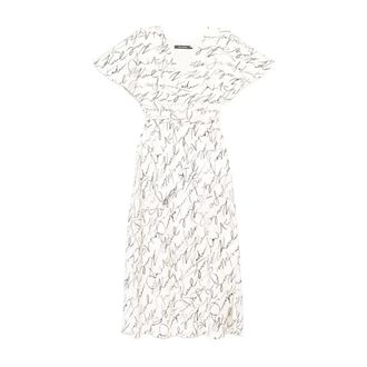 Karl Lagerfeld Kleedjes, Dames, Veelkleurig, M, Vestido MC Natural Signature Largo