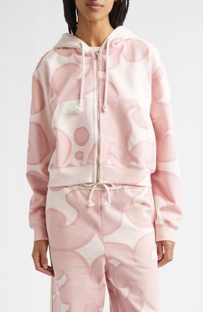 Marimekko Joggi Keidas Kioski French Terry Full Zip Hoodie in Light Pink Off White at Nordstrom, Size Xx-Large