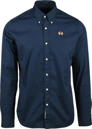 La Martina Overhemden, Heren, Blauw, S, Katoen, Casual Shirts