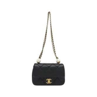 Chanel Pre-owned Lamslederen Schoudertas - Dames - Pre-owned - Zwart - Maat: ONE Size Leer