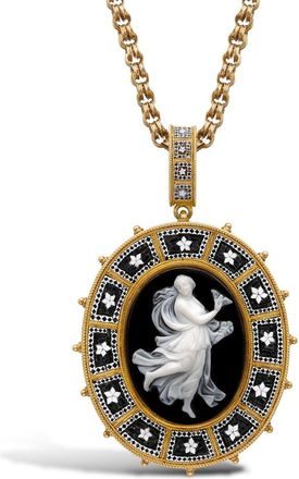 Pragnell 18kt yellow gold Victorian black onyx cameo pendant - women - Onyx/18kt Yellow Gold - One Size