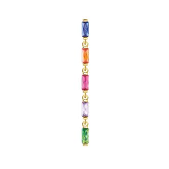 Thomas Sabo Oorbel Enkel Kleurrijke Stenen 925 Sterling Zilver Verguld Goud Cubic Zirkonia Multicolor H2184-488-7 - Dames - Oorbellen - Veelkleurig - ONE Size - A