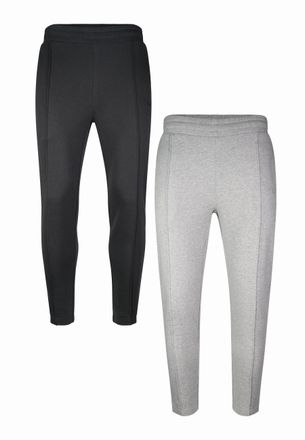 Siksilk Mens Black and Grey Marl Pack of 2 Smart Joggers XXL