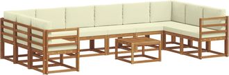 vidaXL Conjunto De Sof&aacute;s De Exterior 11 Uds. Natural Y Crema Vidaxl