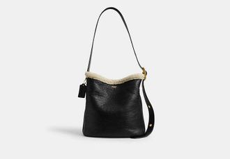 Coach Bleecker Bucket Bag In Shearling