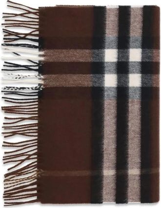 Burberry Geruite Kasjmier Sjaal - Dames - Wintersjaals - Bruin - ONE Size - Kasjmier - Accessoires