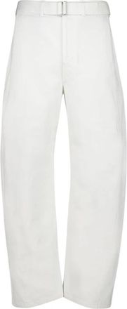 Christophe Lemaire Twisted Belted Pants - Heren - Loose Fit Jeans - Wit - S - Katoen - Jeans