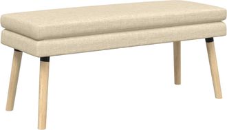 vidaXL Banco De Doble Capa Crema 110 X 40 X 47 Cm Tela Vidaxl