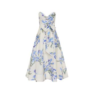 Rebecca Vallance Kleedjes, Dames, Veelkleurig, S, Ingrid Strapless Midi Jurk