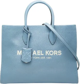 Michael Kors Blue Leather Handbag Shoulder Bag Tote Bag (Pre-Owned)