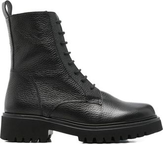 Evaluna leather lace-up boots - women - Rubber/Calf Leather/Calf Leather - 38 - Black