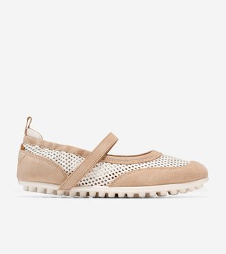 Cole Haan Womens GrandPr&oslash; Travina Mary Jane Ballet Flats - Beige Size 10.5