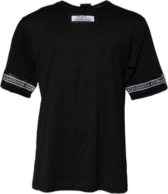 Dolce & Gabbana Katoenen T-shirt met Ronde Hals - Heren - T-shirts - Zwart - XS - Katoen - Tops