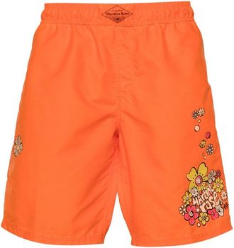 Martine Rose Board floral-print swim shorts - men - Polyester/Polyester - M - Orange