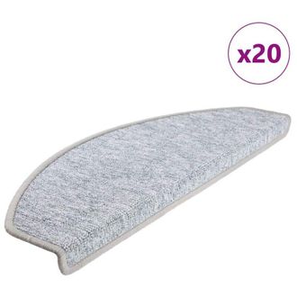 vidaXL Vidaxl - Felpudos Para Escaleras 20 Unidades 65x24x4 Cm Gris Claro Semicircular Grande