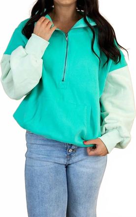 Bibi Bridget Fleece Hoodie In Jade Multi