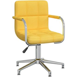 vidaXL Vidaxl - Silla De Comedor Giratoria De Tela Amarilla Mostaza