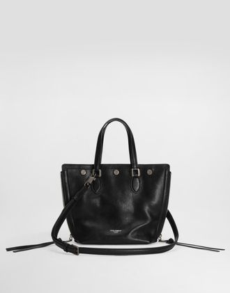 Dolce & Gabbana Atene Tempesta Calfskin Shopping Bag - Man Crossbody Bags Black Onesize