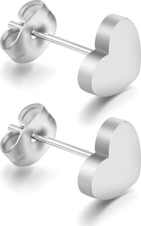 Liv Oliver 18K Gold Polished Heart Stud Earrings