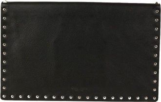 Valentino Black Leather Envelope Clutch (Authentic Pre-Loved)