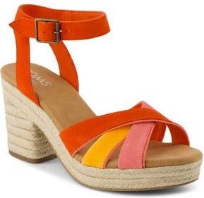 Toms Majorca Ankle Strap Platform Sandal in Red at Nordstrom Rack, Size 6.5
