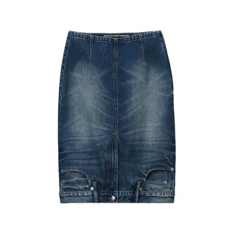 Alexander Wang Upside Down Denim Pencil Skirt