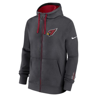 Nike Arizona Cardinals Playbook Page Club Nike Mens NFL Full-Zip Hoodie in Grey | 01NC452M9C-YYQ