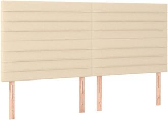 vidaXL Cabecero Con Luces Led Tela Crema 180x5x118/128 Cm Vidaxl