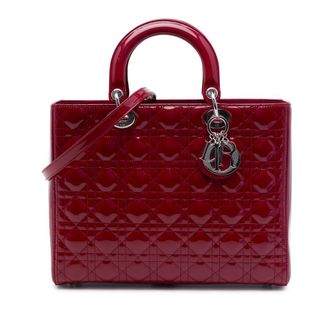 Dior Pre-owned Dior Large Patent Cannage Lady Satchel Ladies B61564169RURT744