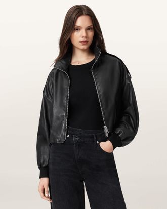 AllSaints Leather Lowden Leather Jacket, Size: XS