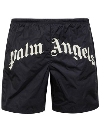 Palm Angels Costume Curved Logo Swimshort