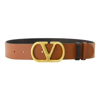 Valentino Garavani Belts, female, Brown, Size: 85 CM VLogo Signature Reversible Belt