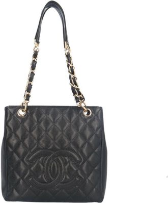 Chanel Black Grained Calfskin Tote Bag (Pre-Owned)