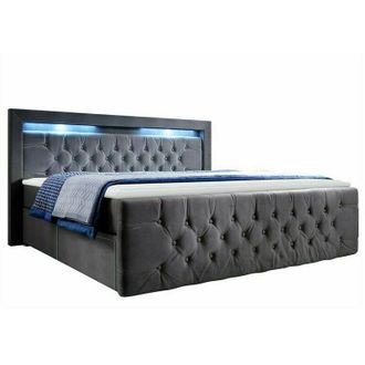 Mirjan24 Cama Continental Nashville 131, Doble, Continental, 140x200, Tapiz, Somieres, 160x220x115cm, Led