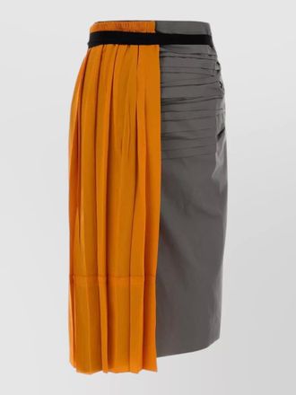 Prada taffeta skirt color block elastic waistband