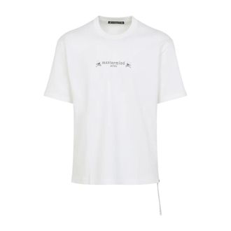 MASTERMIND WORLD T-Shirts, male, White, Size: XL Embroidery Ish Short Sleeves Tee