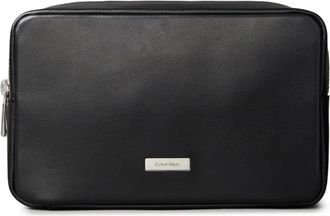 Calvin Klein logo-plaque wash bag - Black