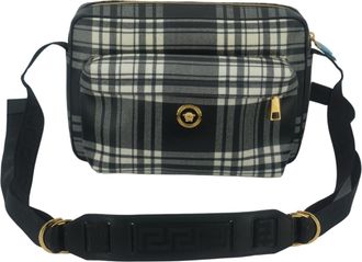 Versace Fabric & Leather Crossbody Bag