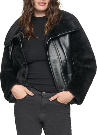 Andrew Marc Kemsley Mixed Media Moto Jacket