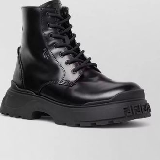 Fendi leather combat boots