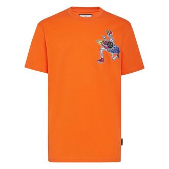 Philipp Plein T-shirt Round Neck SS Hawaii - Heren - Tops - Oranje - Maat: 3XL Katoen
