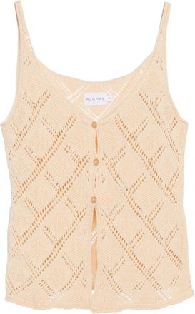 Alohas Kiss crochet-knit top - women - BCI Cotton/Recycled Cotton - L - Neutrals