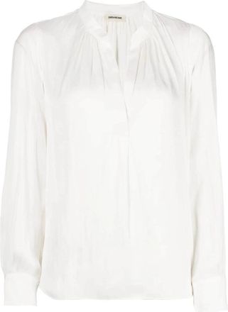 Zadig&Voltaire Tink Satin Perm - Dames - Blouses - Wit - S - Polyester - Overhemden