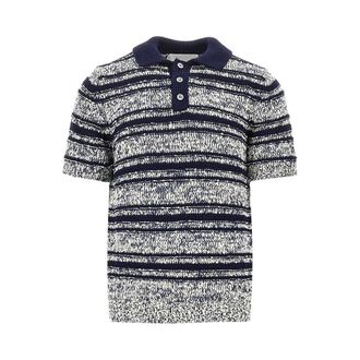 Amaranto Striped moulin&eacute; knitted polo shirt Man XL