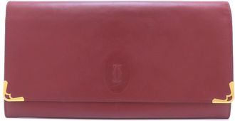 Cartier Must Bordeaux Leather Clutch Bag (Pre-Owned)